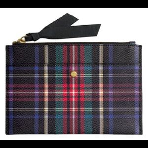 J. Crew Bags - NWT J. Crew Stewart Plaid Leather Clutch J. Crew Bags - NWT J. Crew Stewart Plaid Leather Clutch
